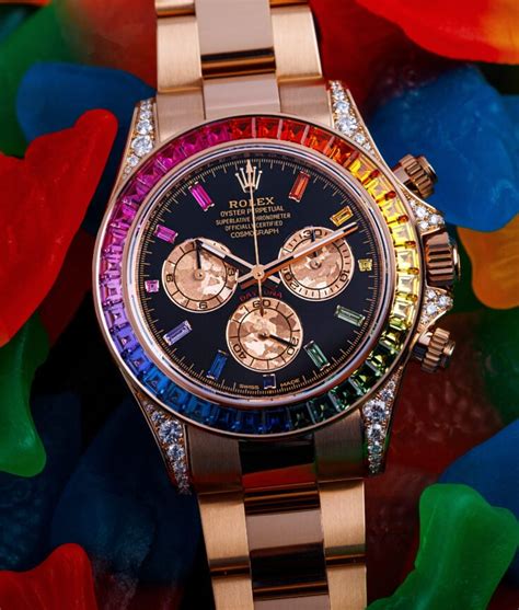 rolex cally rainbow|Rolex daytona rainbow 2022 price.